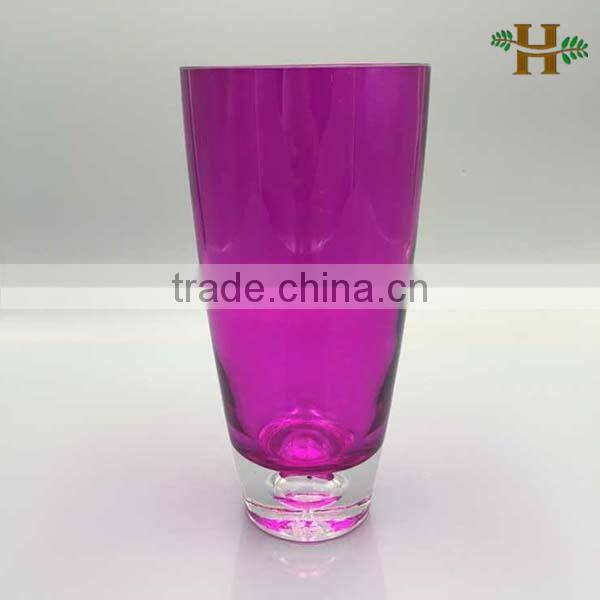 Handmade Cone Bubble Glass Vase for Home Decorative