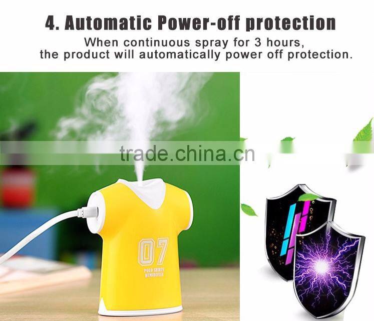 New Creative Shirt Design House Mini Humidifier, USB Desktop Electric Polo Shirts Air Humidifier For Wholesale