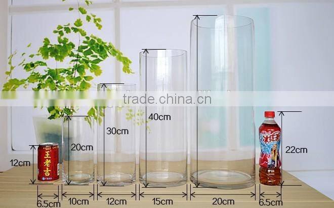 Tall Clear Glass Candle Holder, Cylinder Glass Candlestick