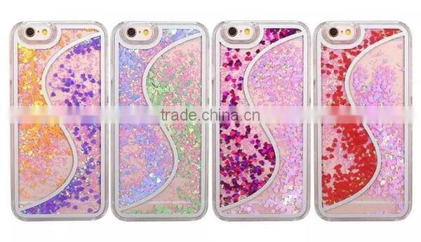 Bicolor Quicksand Glitter PC Material Phone Case For iPhone 6 6 Plus