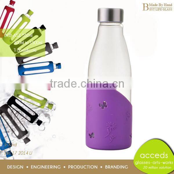 European Eco Friendly Frosted 350 Ml Juice Glass Bottles