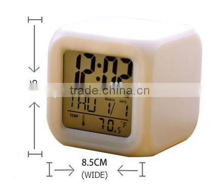 7 Color Fashion Plastic Luminous LED Digital Alarm Clock