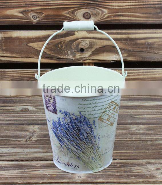 2016 garden decoration paper decal lavender flower bucket for home decor