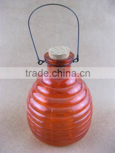 3 sizes Colored glass wasp trap hanging glass bee catcher, glass pest catcher