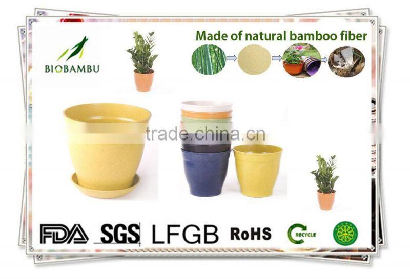 OEM available No pollution Antique bamboo fiber flower pots