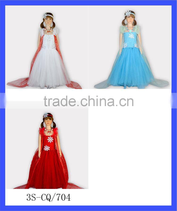 Fairy Snowflake Pattern Children Girls' Dress Fancy Party Dress For Girl 5 Years Hot Sale