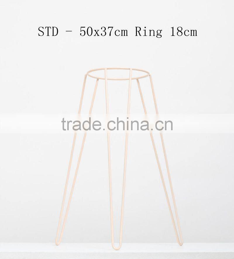 Blush Pink Metal Wire Plant Stand Mid-Century Inspired