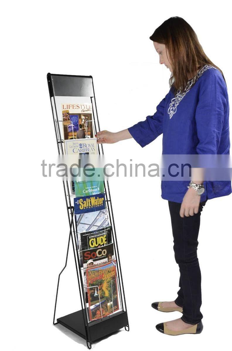 New design storage stand tall commercial floor library magazine rack