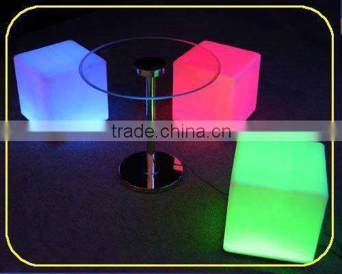 Rechargeable Colorful LED outdoor cube seat