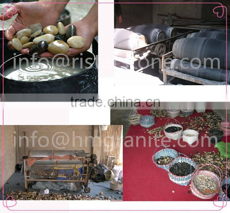 Polished natural white river pebble stone