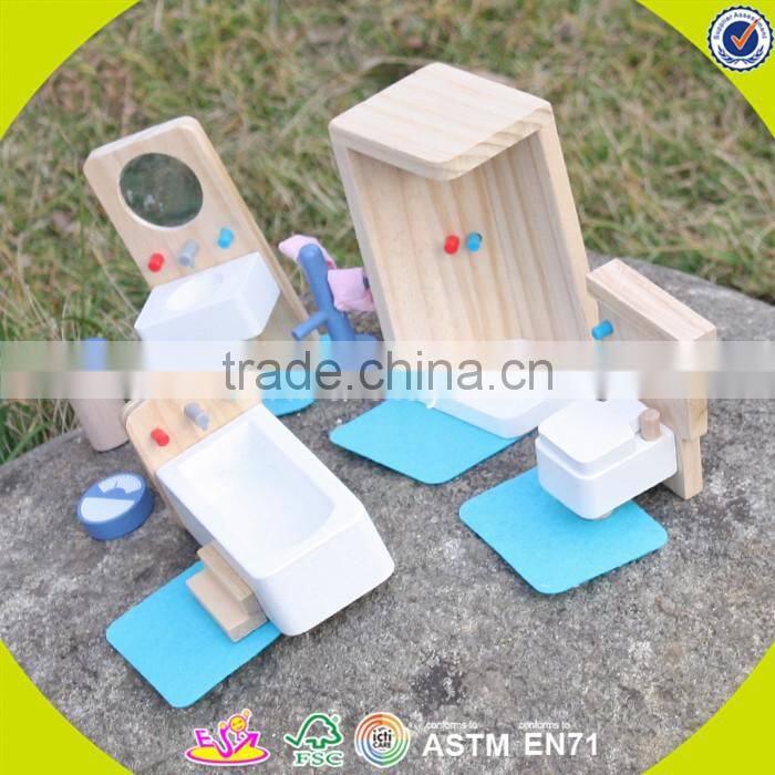 Wholesale cheap baby wooden dollhouse furniture pretend play kids wooden dollhouse furniture W06B054-S