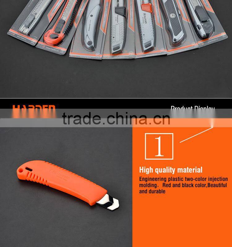 18MM Snap-Off Blade Cutter with Auto Lock & Metal Chamber Plastic Cutter Knife
