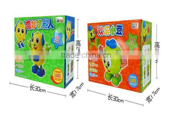 plastic walking robot toy with music and light