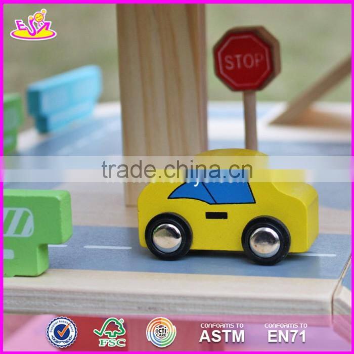 2017 new products children funny wooden parking garage toy W04B049