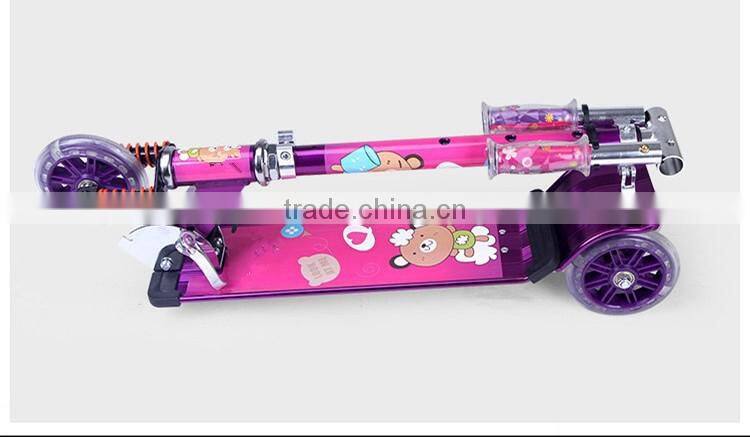 Three 120mm big wheels children scooter with aluminum frame for sales
