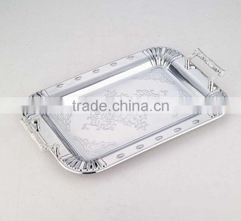 Gold Stainless Steel decorative tray for wedding