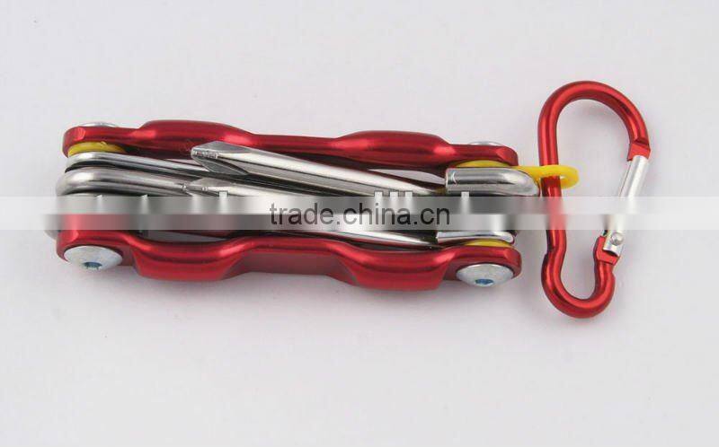 2014 new Stock pocket mini multi aluminium oxide promotion bike keychain tools 605-6