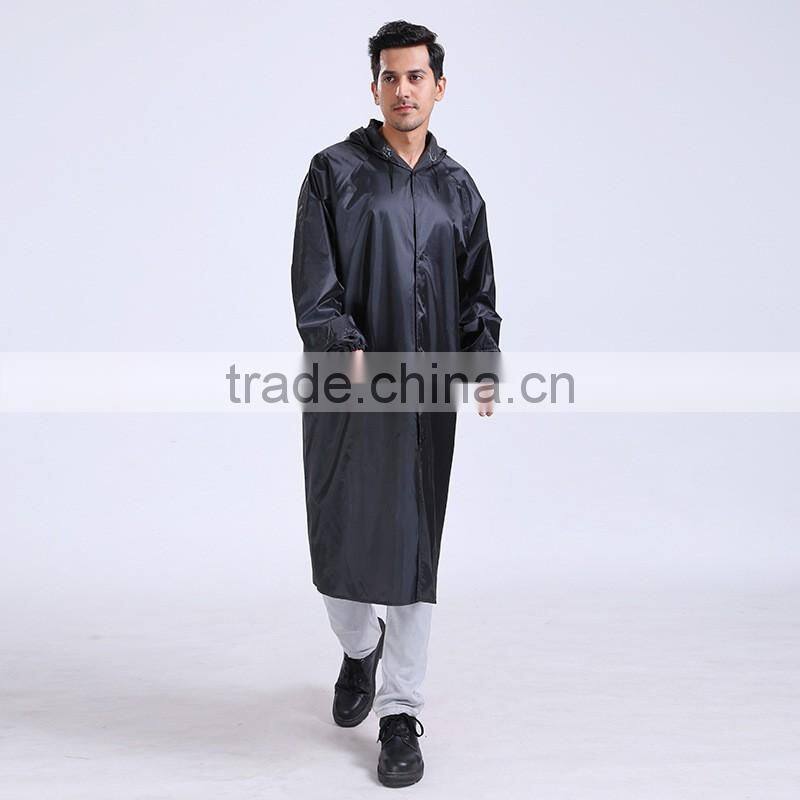 Long raincoat poncho hooded long polyester rain coat one piece rain coat waterproof