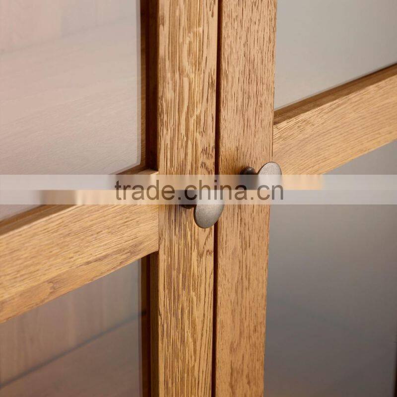 rustic oak wood TV Unit with 2 Doors with good design and 100% solid oak wood furniture