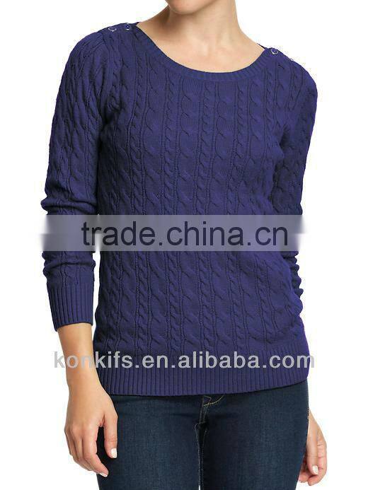 Women's Cable Boat-Neck Sweaters