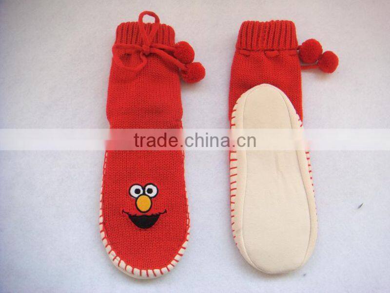 Kids cute pompom warm floor shoes sock for winter