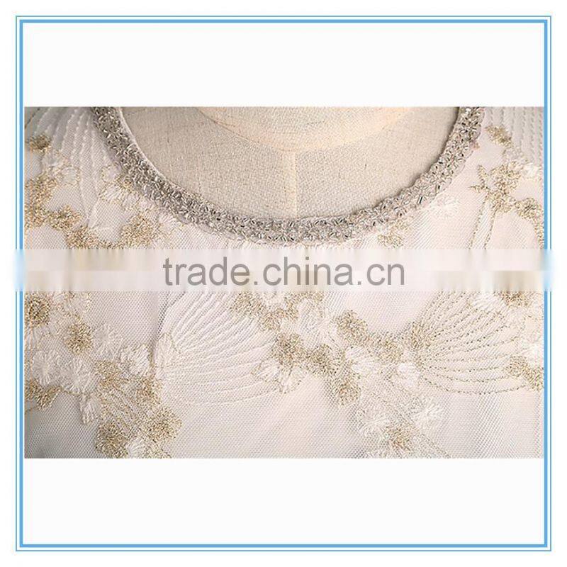 Lady New Model Fashion Lace Embroidery Dress Short Frock Dress