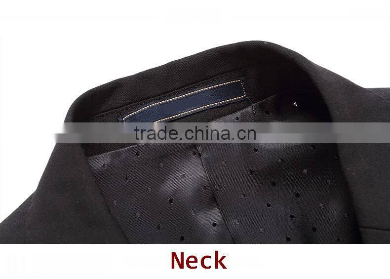 China Supplier Men Slim Fit Classic 2-Button Black Formal Coat Pant Suit