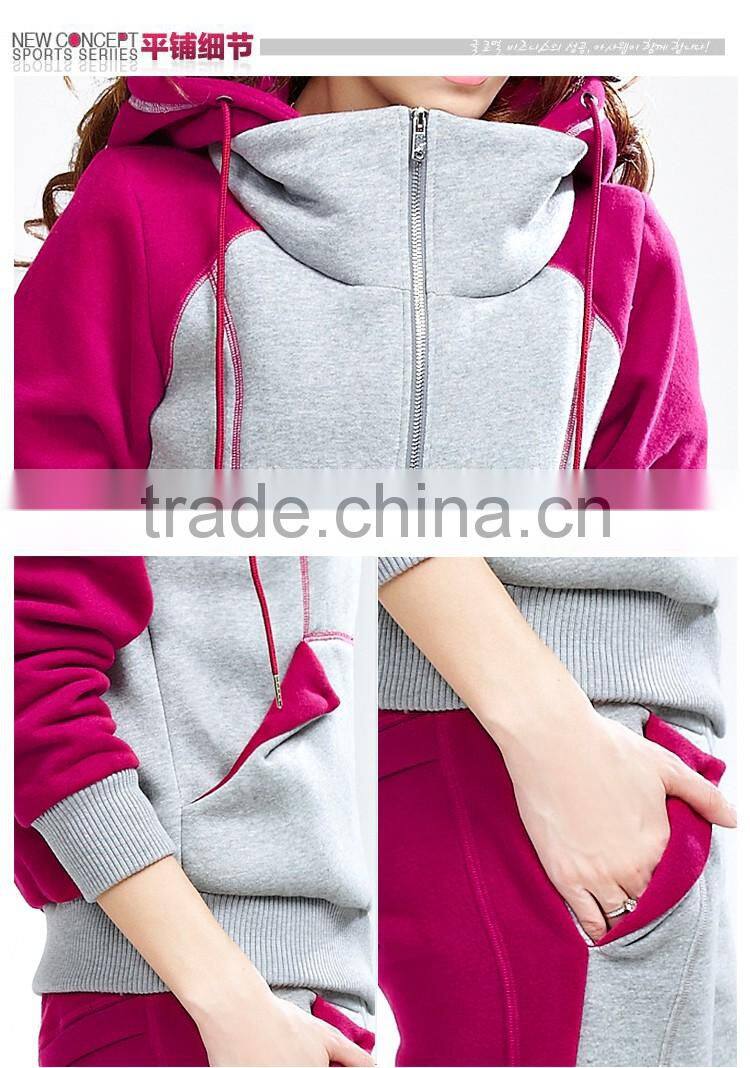 2017 Casual Fleece Top Design Tracksuit Wholesale Heavyweight Women Winter Tracksuit