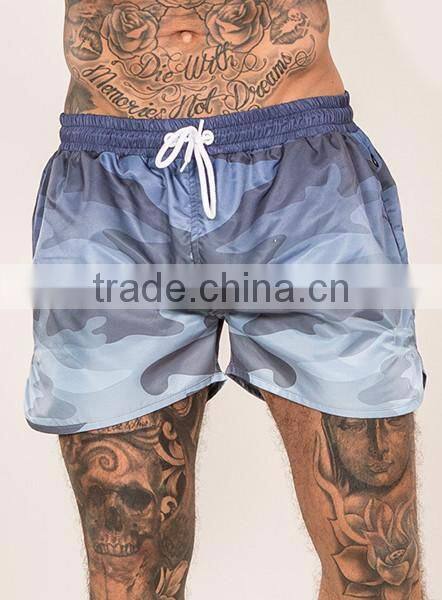 Camouflage printing shorts summer beach shorts with dip dye effect