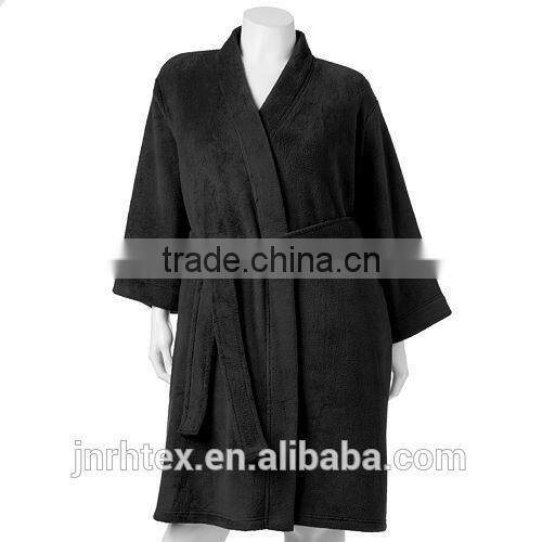 Long sleeves wholesale bathrobe,custom blank cotton bathrobe for women