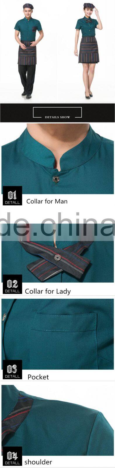 OEM ODM restaurant uniform bar waitress waiter hotel uniform manufacturer