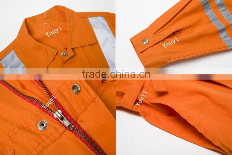 Mens Orange anti shrink chest pocket working clothes