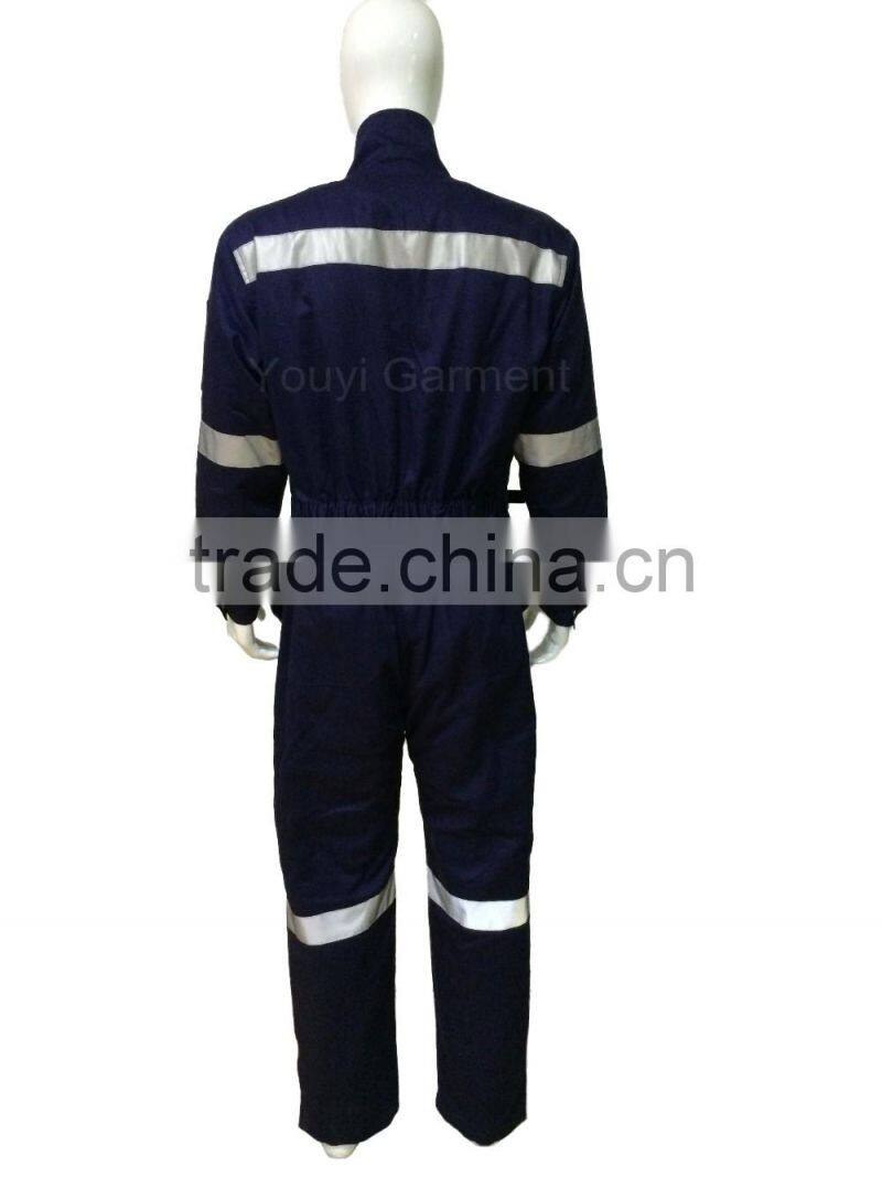 navy blue reflective winter safety clothing polyester filled insulated coverall