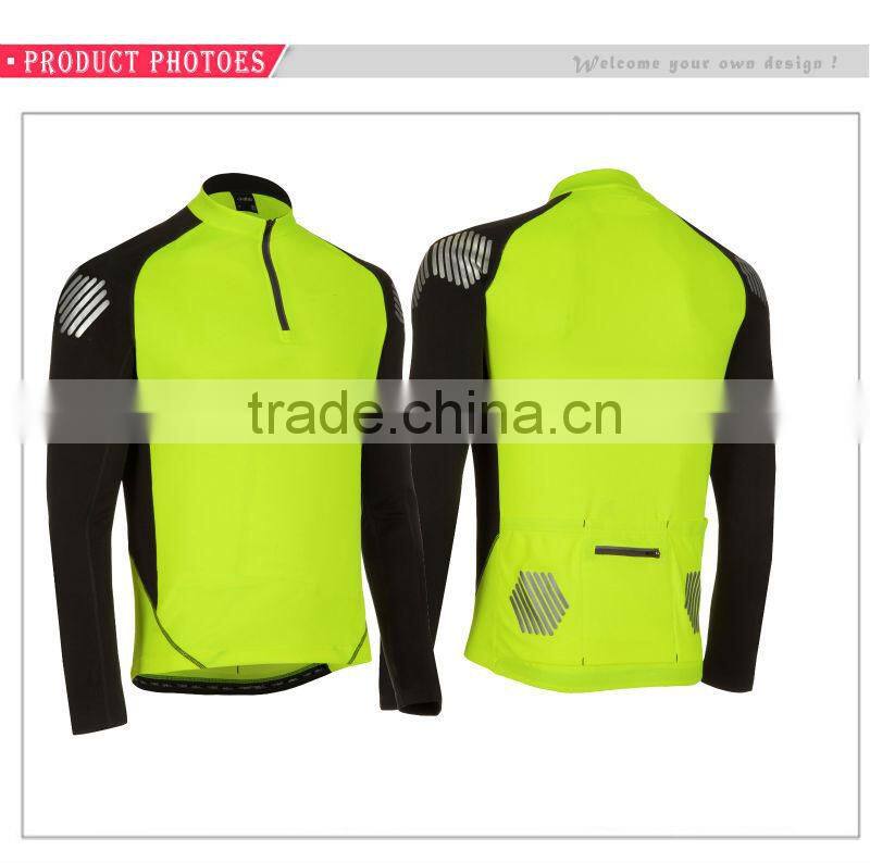 Wholesale Hot Sale High Neck Lightweight Neon Yellow Sports Cycling Jersey