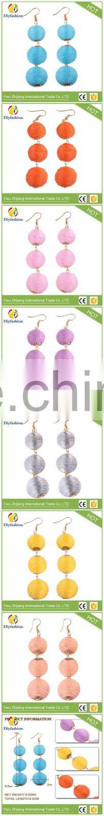New Hot Ball Layer Color Wedding Statement Earrings For Women Fashion Jewelry Drop Dangle Earrings