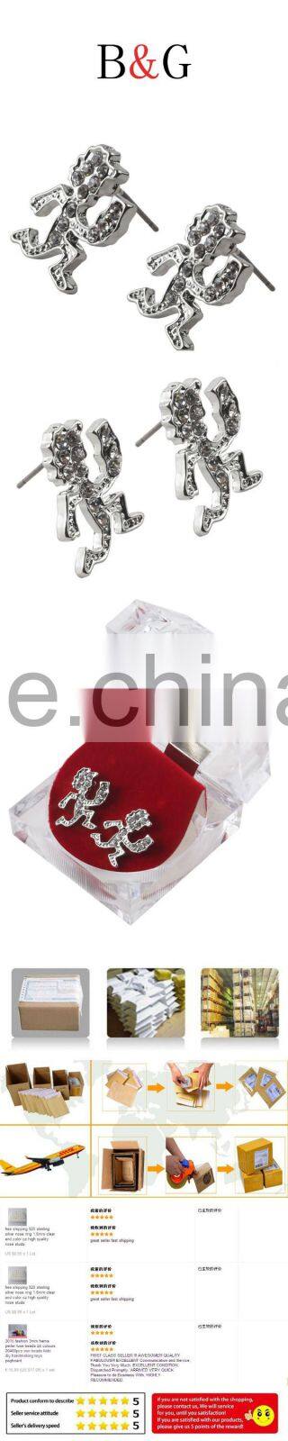 Daily Wear Latest Tops Designs Silver Hiphop Earrings Jewelry For Ladies Wholesale