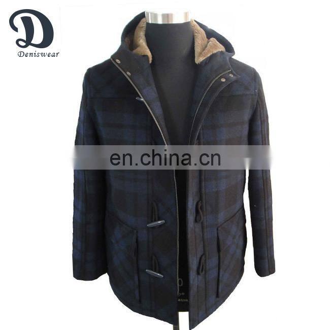 Men's single breasted hooded coat new style