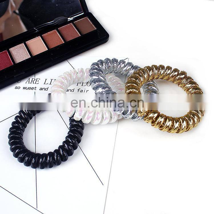 customize shiny telephone wire hair elastic bands bracelets