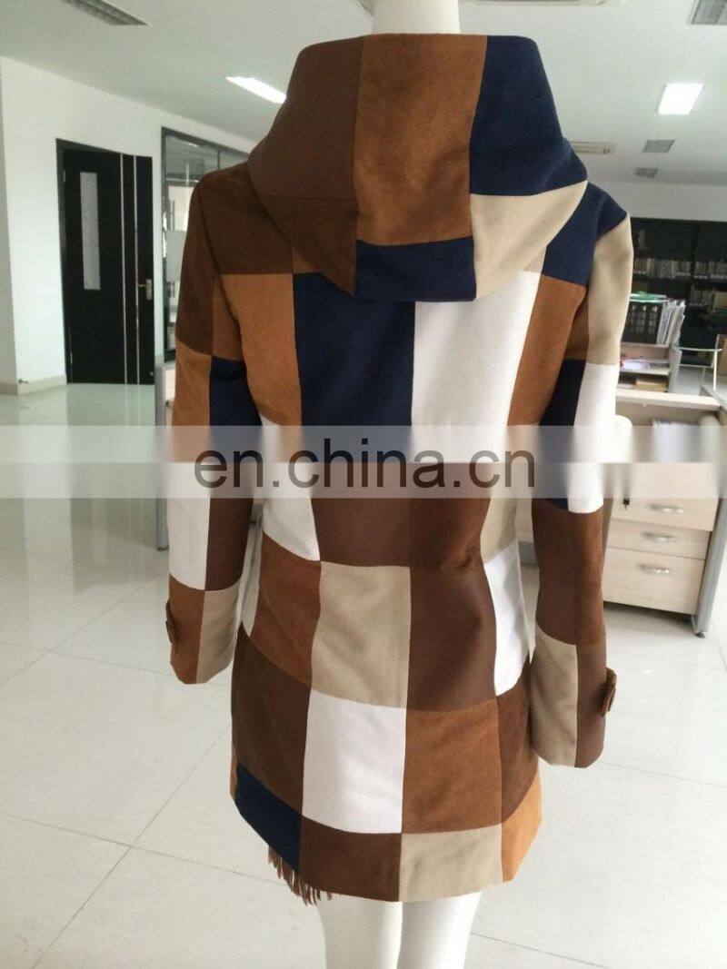 Ladies suede patched jackt