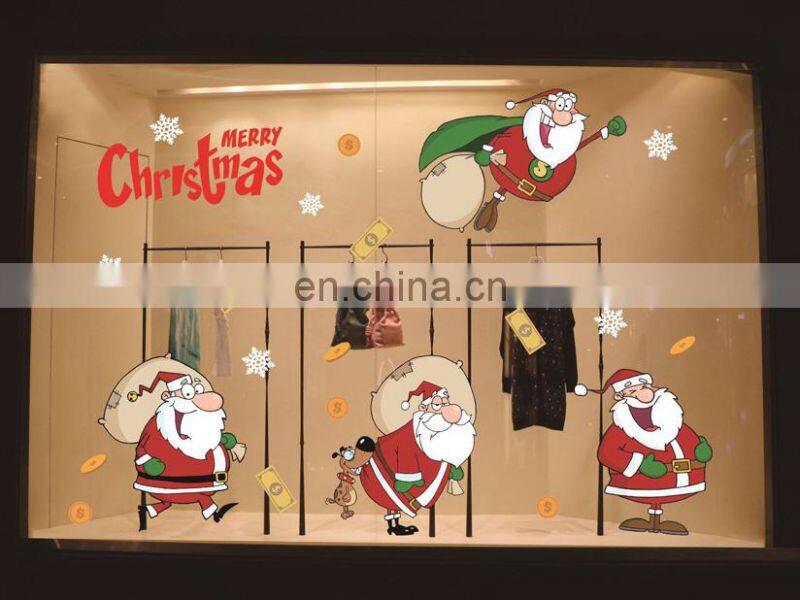 2017 new Christmas decotation wall sticker ,Christmas shop window sticker, christmas glass window stick