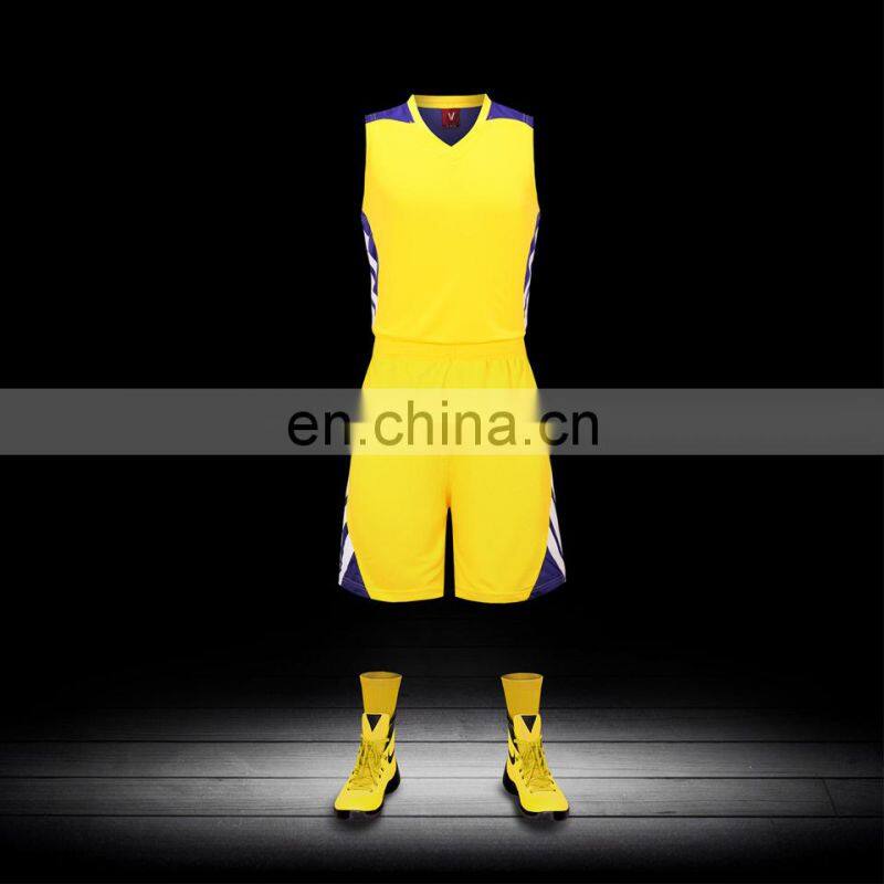 Blue color college team basketball uniform jersey custom name number