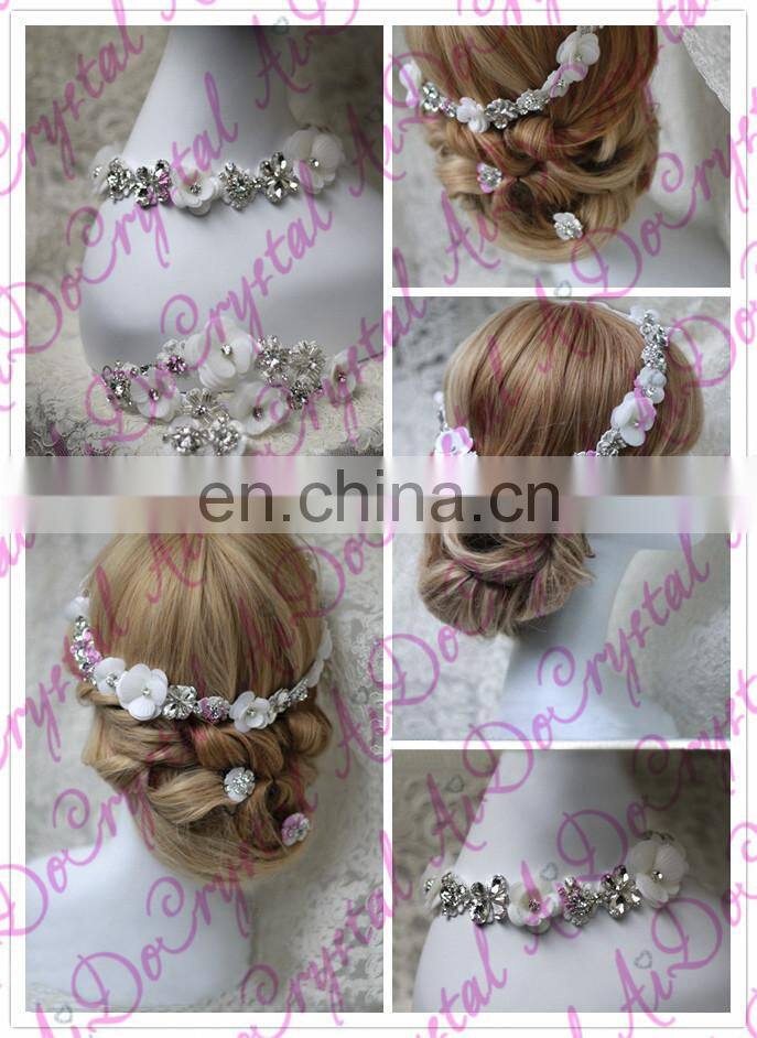 Aidocrystal wholesale Ornate beaded and crystal headband wedding hair accessories