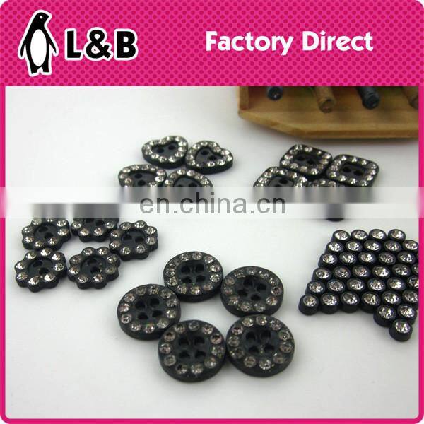 wholesale 20L black plastic with crystal stone lady shirt button