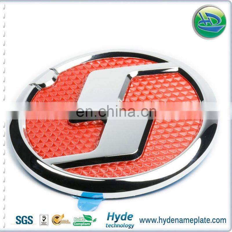 ABS Chromed Round Car Nameplate Badges Emblems, Custom Plastic Car Auto Logo Sticker
