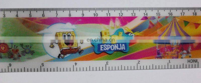 UV printed lenticular effect high quality promotion gifts custom plastic ruler