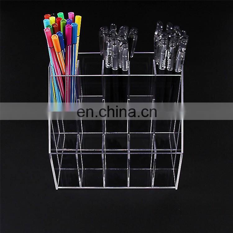 Large Floor Shape Clear PMMA Acrylic Pen Display Stand Holder Rack