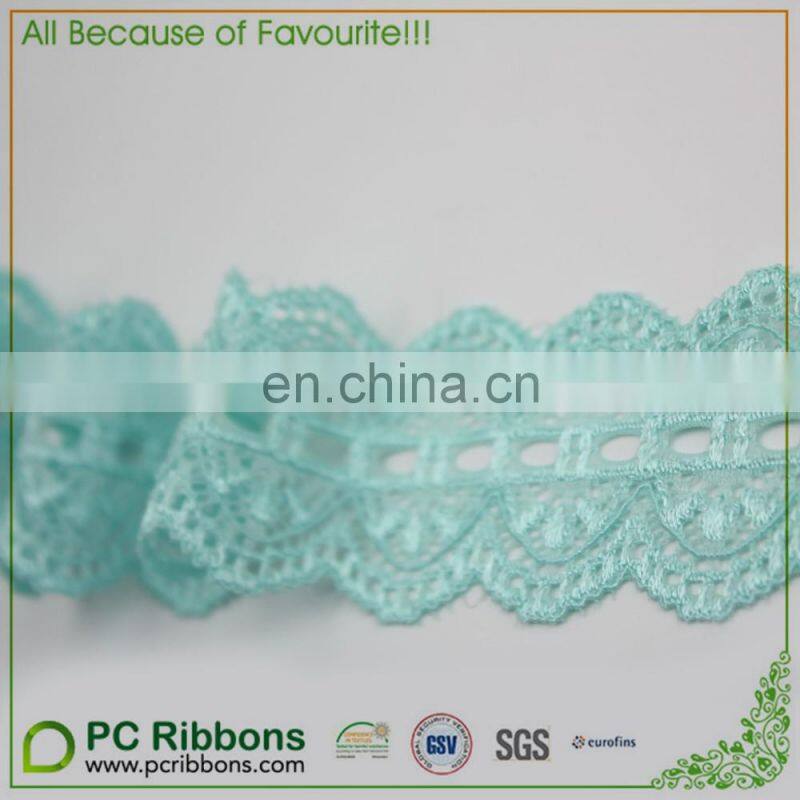 Embroided elastic lace trim for garments