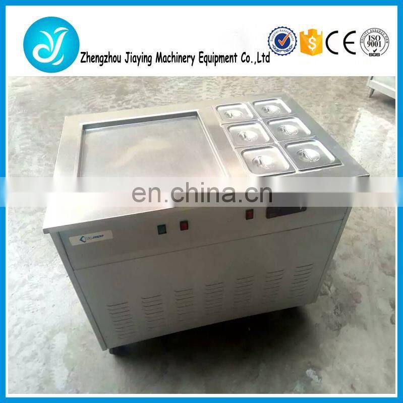 Fried Ice Cream Roll Machine with flat table