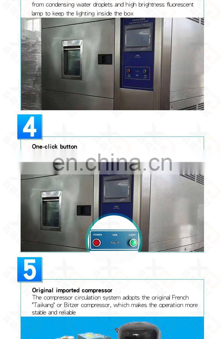 Testing Equipment Environmental Air cooled Cycle Thermal Shock Fast Impact Temperature Test Chamber