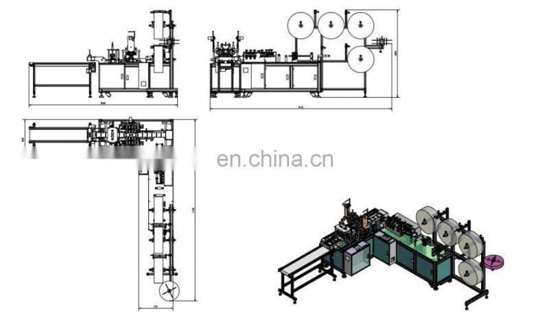 In stock supply high efficiency one drag two plane face mask making machine